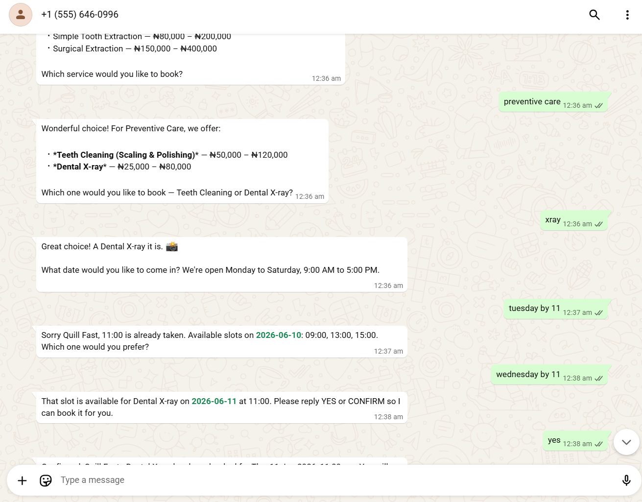 Appointment Booking Conversation
