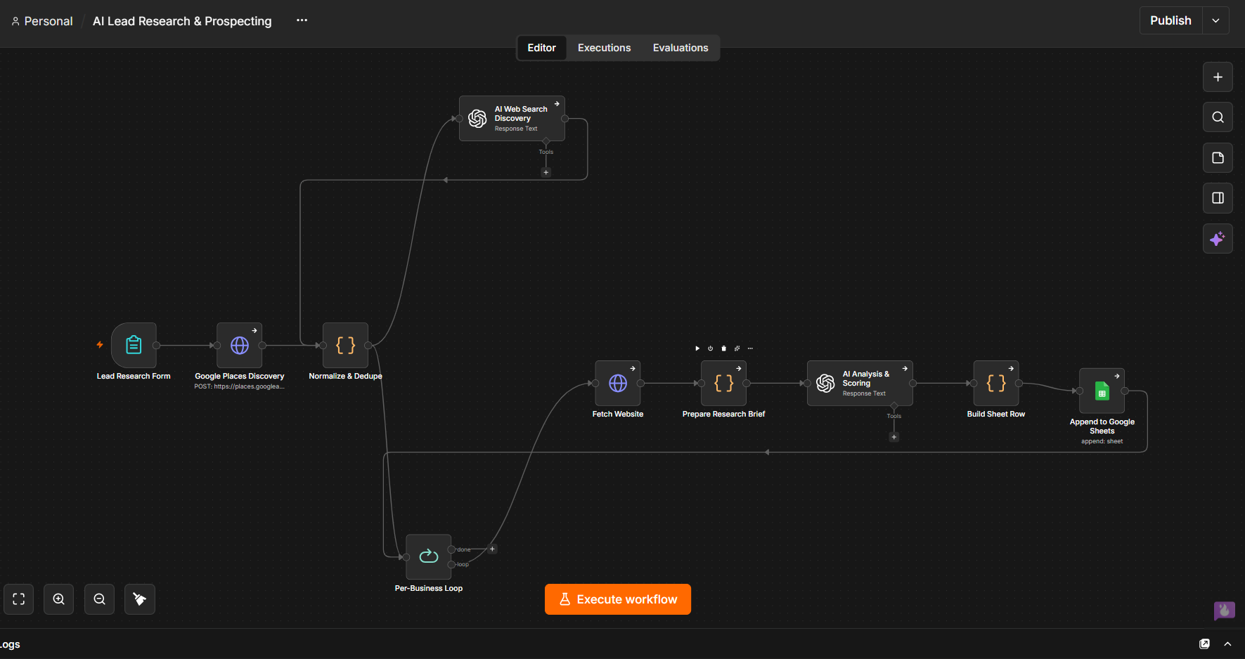 AI Lead Research & Prospecting Workflow