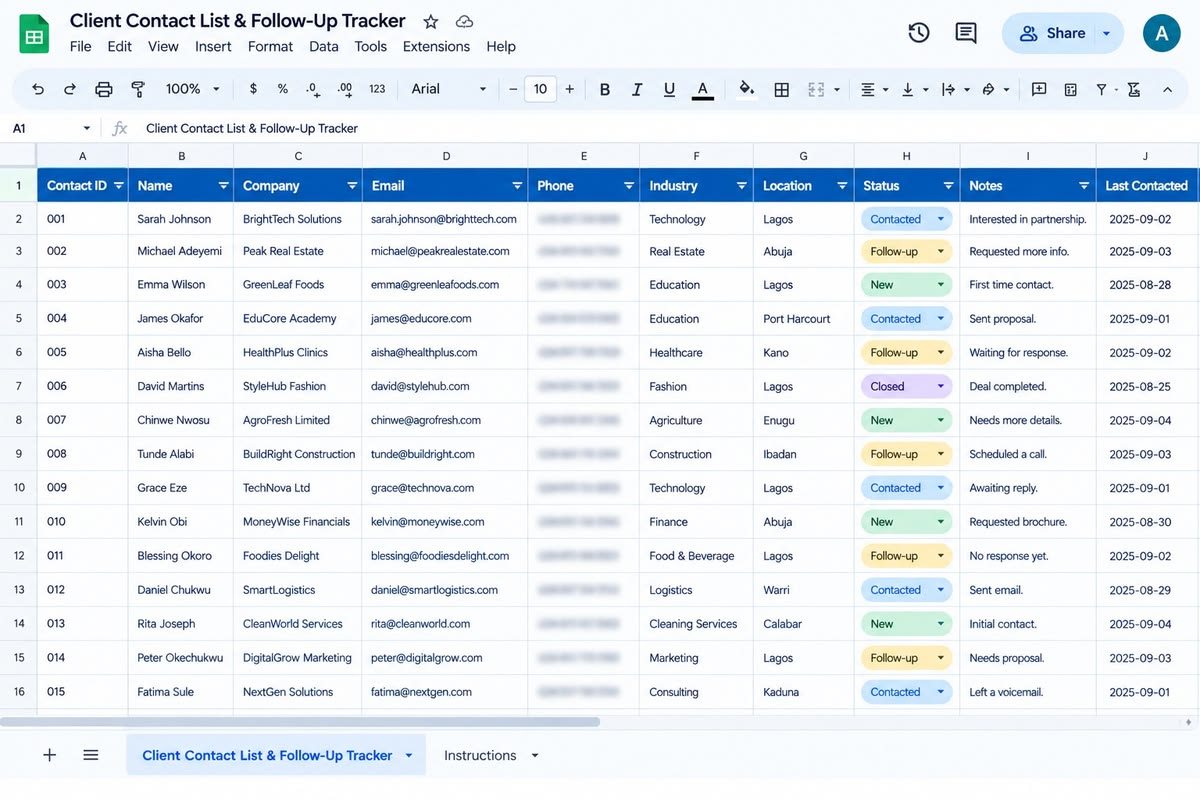 Structured Lead Research Output